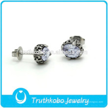 TKB-E0082 Bijoux en argent britannique Boucles d&#39;oreilles avec empreintes de pattes imprimées et sans strass